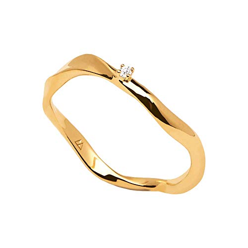 P D PAOLA - Anillo MIKA GOLD - Plata de Ley 925 bañada en Oro de 18k - Joyas para Mujer (14)