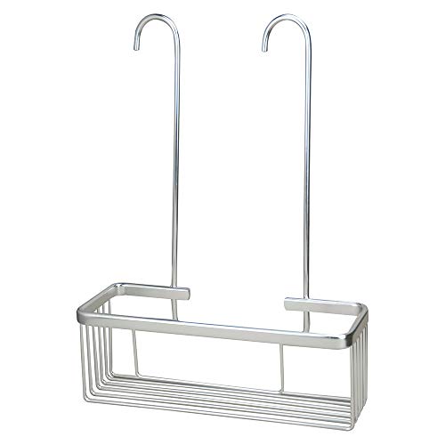 Pack Ahorro 2 Portagel cesta de ducha y bañera GAR rectangular sin taladros ni adhesivos, de aluminio acabado en cromo brillo. Sujección ganchos con protectores de silicona. Pack 2 unidades
