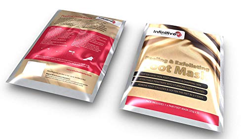 Pack de 2 mascarillas exfoliantes de pies para eliminar callos – 4 unidades de pies suaves y delicados después de una sola aplicación/eliminación de callos de pies, máscara exfoliante