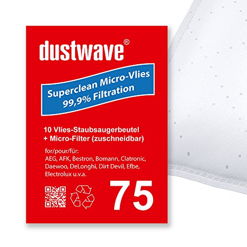 Pack de ahorro – 10 bolsas para aspiradoras Germatic – BS 2000 W.7 – Aspiradora de dustwave® Marca Bolsa para el polvo Fabricado en Alemania + Incluye Micro filtro