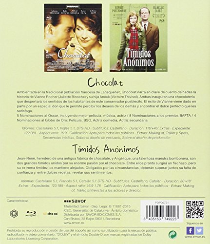 Pack La Receta Más Dulce: Chocolat + Tímidos Anónimos [Blu-ray]