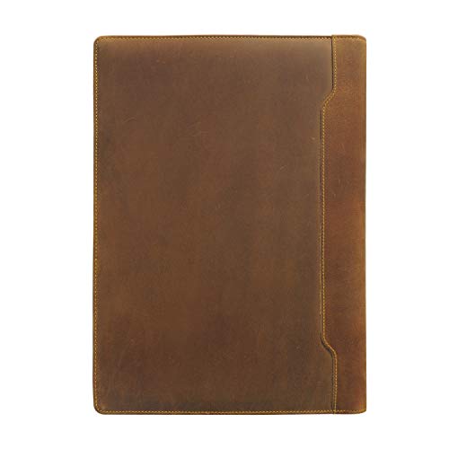 Padfolio De Cuero - Organizador Profesional y Carpeta de Currículum Vitae, Impresionante Carpeta de Documentos de Cuero en 2 Tonos Con Almohadilla de Escritura. Regalo Ideal Para Hombres y Mujeres