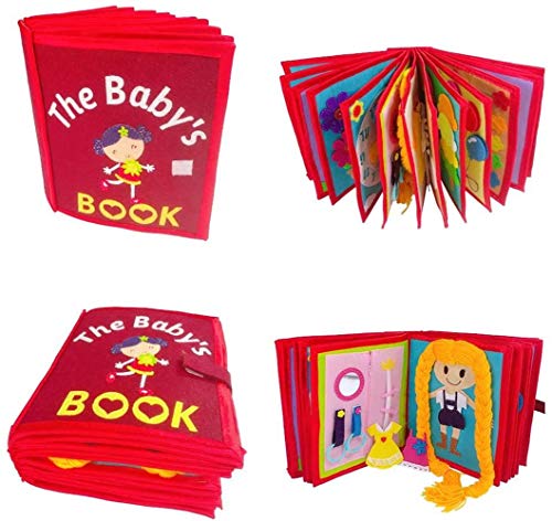 Paelf La educación temprana Libro de Tela no Tejida Libro de Dibujos desgarrado no Juguete Libro del bebé emergente Educativo de los niños Hechos a Mano podridos,25 * 21 * 9cm