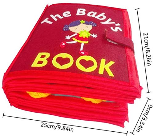 Paelf La educación temprana Libro de Tela no Tejida Libro de Dibujos desgarrado no Juguete Libro del bebé emergente Educativo de los niños Hechos a Mano podridos,25 * 21 * 9cm