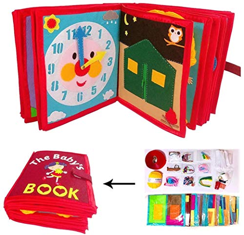 Paelf La educación temprana Libro de Tela no Tejida Libro de Dibujos desgarrado no Juguete Libro del bebé emergente Educativo de los niños Hechos a Mano podridos,25 * 21 * 9cm