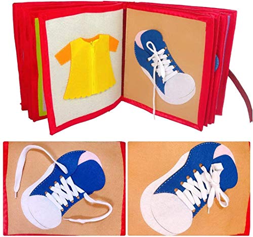 Paelf La educación temprana Libro de Tela no Tejida Libro de Dibujos desgarrado no Juguete Libro del bebé emergente Educativo de los niños Hechos a Mano podridos,25 * 21 * 9cm