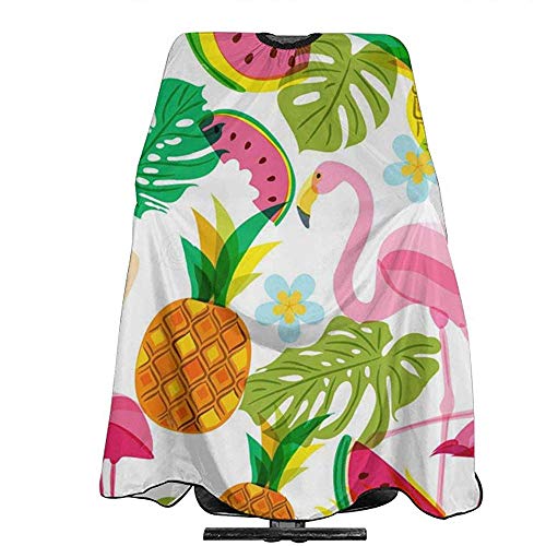 Pag Crane Hair Barber Cape Watermelon Pineapple Flamingo Bird Palm Peluquería Profesional Corte de Pelo Suministros para el Peinado del Cabello Herramienta para Mujeres Hombres Niños