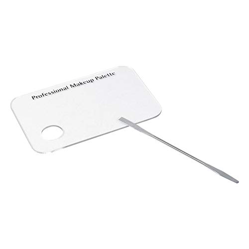 Paleta de maquillaje acrílico - Paleta de maquillaje Espátula Maquillaje acrílico transparente Nail Art Paleta de mezcla cosmética y conjunto de herramientas de espátula inoxidable