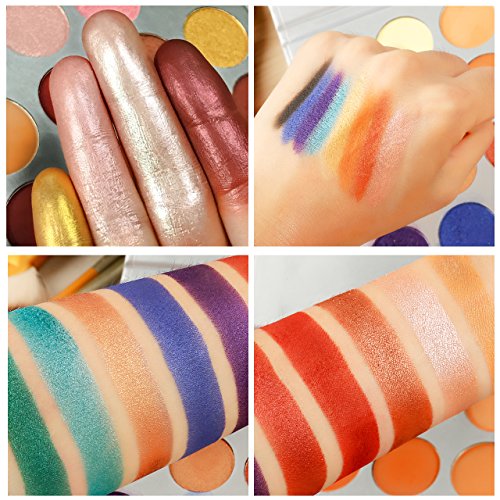 Paleta de maquillaje sombra de ojos, 35 colores de sombra de ojos, metálicas y brillantes, muy pigmentadas, colores de otoño