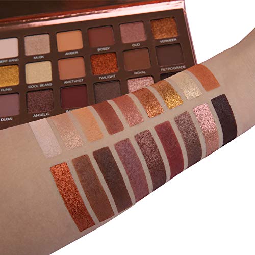 Paleta de sombras de ojos SEPROFE, paleta de maquillaje de color carne ahumado, sombra de ojos mate, sombra de ojos con purpurina, paleta de sombra de ojos resistente al agua