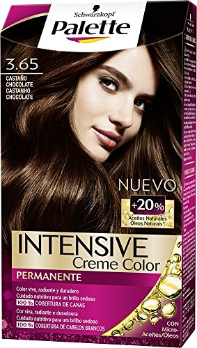 Palette Intense Cream Coloration Intensive Coloración del Cabello 3.65 Castaño Chocolate - Pack de 3