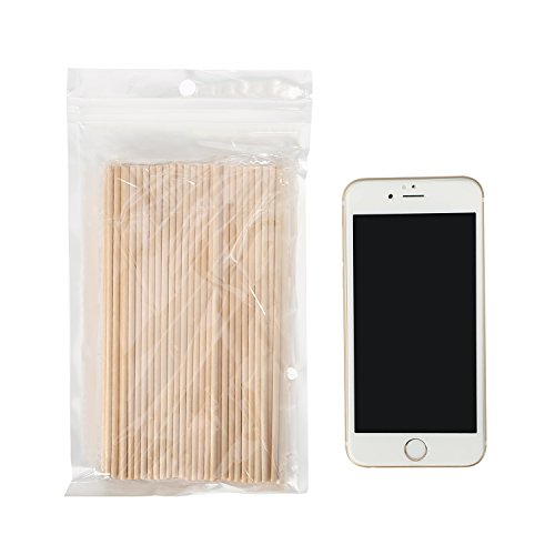 Palillos de Madera sin Acabado Palos Redondos para Manualidades 100 Pack (6 x 1/8 Pulgadas)