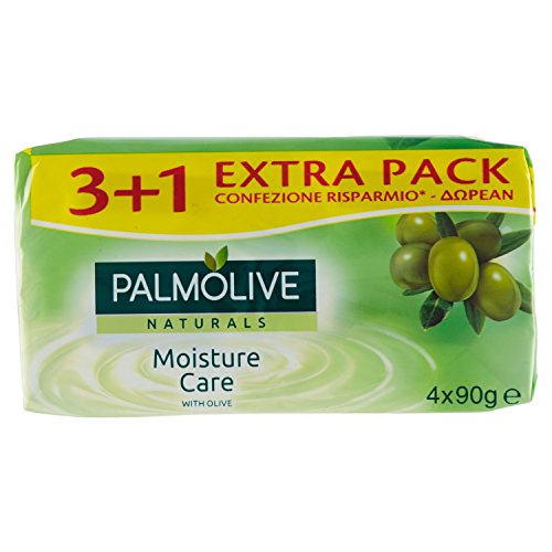 Palmolive Naturals – Jabón, enriquecido con extracto de oliva, 360 g, 4 unidades