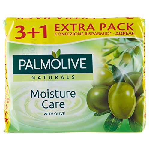 Palmolive Naturals – Jabón, enriquecido con extracto de oliva, 360 g, 4 unidades