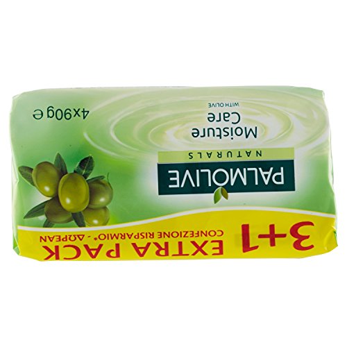Palmolive Naturals – Jabón, enriquecido con extracto de oliva, 360 g, 4 unidades