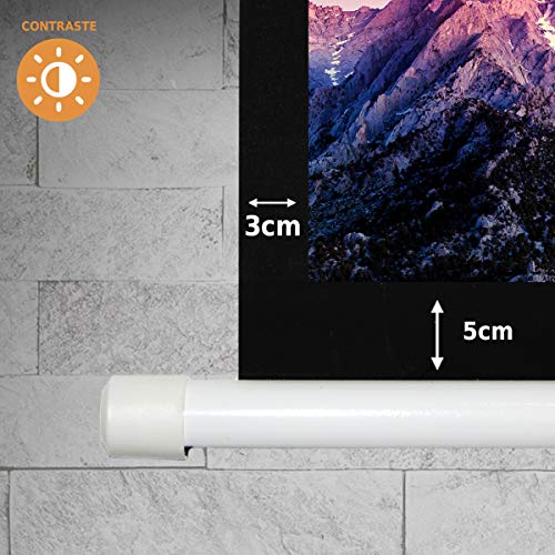 Pantalla de proyección Manual Mural de 84" 16:9 Luxscreen Superficie Blanco Mate de Gran luminosidad para proyector Compatible 4K 1080p Borde Negro para una Mayor Contraste (84 Pulgadas 16:9)