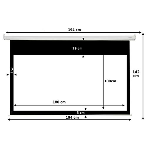 Pantalla de proyección Manual Mural de 84" 16:9 Luxscreen Superficie Blanco Mate de Gran luminosidad para proyector Compatible 4K 1080p Borde Negro para una Mayor Contraste (84 Pulgadas 16:9)