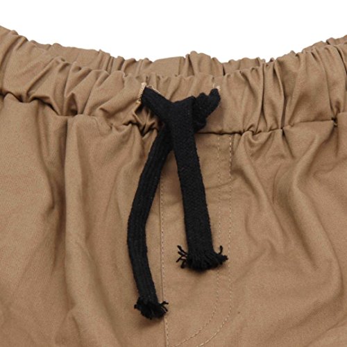 Pantalones de Chándal de Hombres Pantalones de Deporte Pantalones Jogger Casuales para Hombre (Caqui, L)