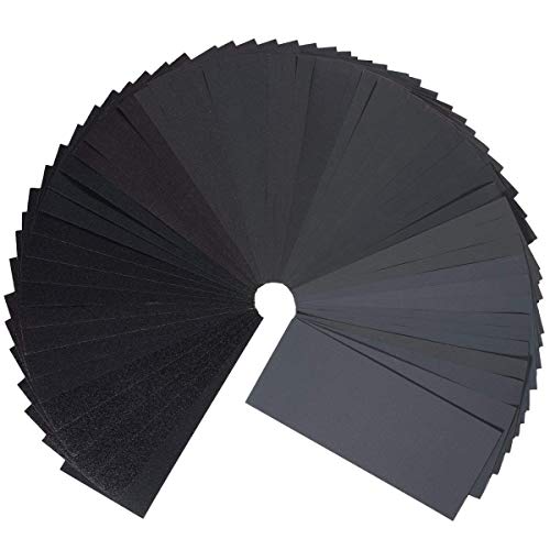 Papel De Lija, Gyvazla 45 Pieza 80 a 3000 Grit Surtido, Seco/ Al Agua, Para La Industria Automotriz de Lijar, Muebles de Madera de Acabado, Madera Acabado de Turing