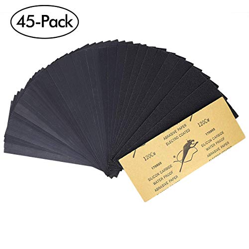 Papel De Lija, Gyvazla 45 Pieza 80 a 3000 Grit Surtido, Seco/ Al Agua, Para La Industria Automotriz de Lijar, Muebles de Madera de Acabado, Madera Acabado de Turing