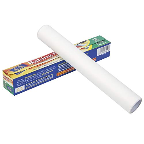 Papel para hornear DTD SIN CALABAZA / CALIDAD ALIMENTARIA / MICROONDAS Y HORNO Rollo de papel SEGURO Perfectamente útil y cómodo para hornear, galletas, pizzas | Tamaño y peso: 300 mm X 10 M X 35 g