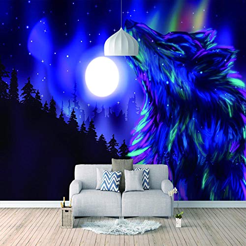 Papel tapiz de pared en 3D para papel tapiz fotográfico personalizado de Star Wolf Photo Wallpapers de fondo para sofá de la sala de estar