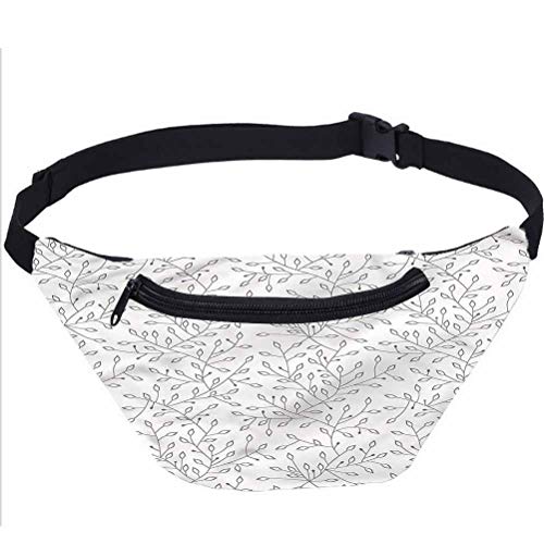 Paquete de riñonera de la naturaleza, ramitas grises foliáceas en la cintura blanca regalo para el intercambio de elefantes blancos, Navidad