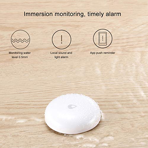 para Xiaomi Aqara Water Sensor, Smart Home Conexión Inalámbrica Zigbee Version para Apple Homekit/Mijia App, Alarma Inteligente de Pérdida de Agua