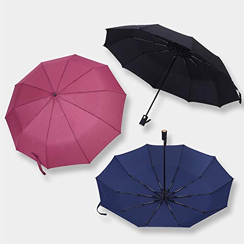 Paraguas Parasol automático de la compresa del Paraguas con la protección Ultravioleta del 95% para el Portable de la Lluvia de Sun Durable (Color : Azul, Size : Gratis)