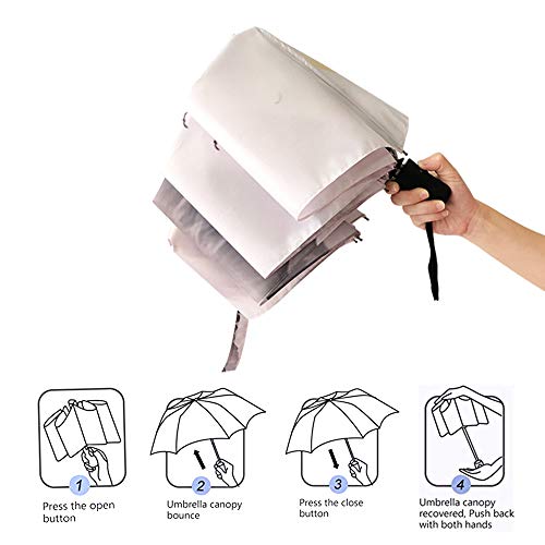 Paraguas plegable de viaje, diseño de ondas de fruta y banana, para exteriores, abierto/cerrar, compacto, resistente al viento, para niñas/mujeres y adultos