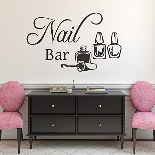 Pared Pegatina Barra de uñas Logo Etiqueta de la ventana Manicura Esmalte de uñas Decoración de salón de belleza Estudio de belleza Cartel de pared para salón de uñas