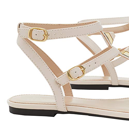 Parfois - Sandalias Planas con Tachuelas - Mujeres - Tallas 39 - Branco Fosco