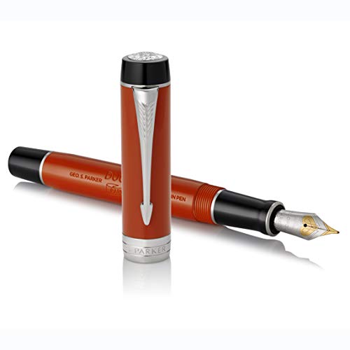 Parker Duofold Classic, Pluma estilográfica, Rojo (Big Red Vintage), Plumín mediano