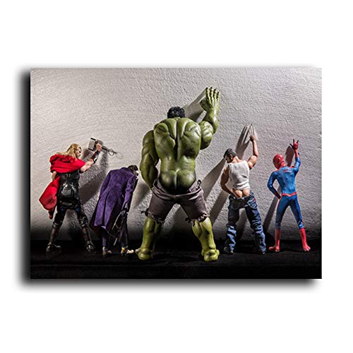 Parodia creativa Divertido Hollywood Comics Personaje de película Superhéroes Orinando Póster e impresión Lienzo Pintura Arte de la pared Imagen Sala de estar Ventiladores Dormitorio Decoración p