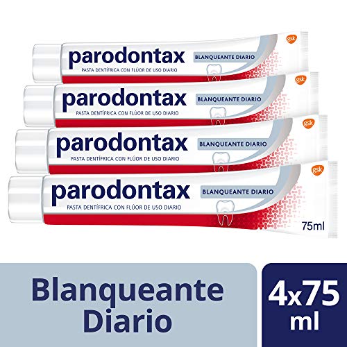 Parodontax Blanqueante Diario - Pasta de Dientes que Ayuda a Prevenir y Detener el Sangrado de Encías - Pack de 4 x 75 ml
