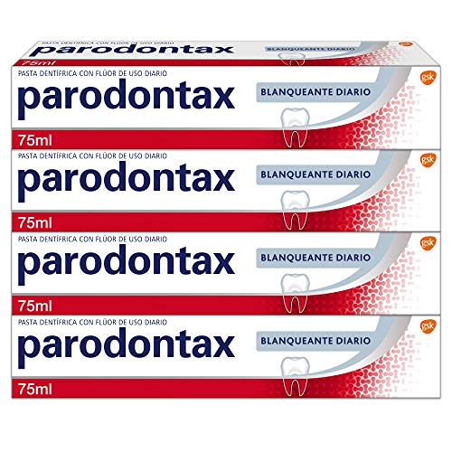 Parodontax Blanqueante Diario - Pasta de Dientes que Ayuda a Prevenir y Detener el Sangrado de Encías - Pack de 4 x 75 ml