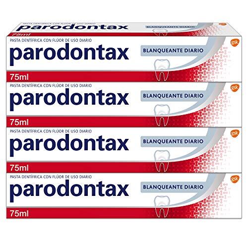 Parodontax Blanqueante Diario - Pasta de Dientes que Ayuda a Prevenir y Detener el Sangrado de Encías - Pack de 4 x 75 ml