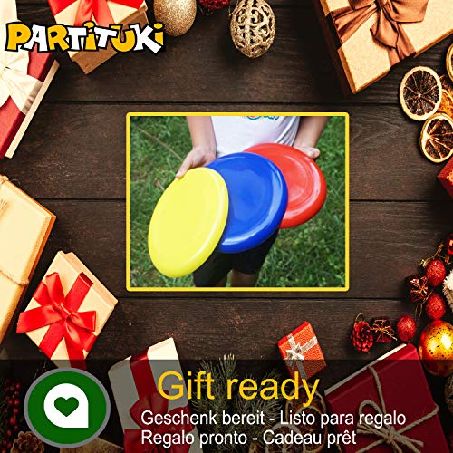 Partituki Pack de 3 Discos Voladores para Niños Muy Fáciles de Sujetar. Mucho más Seguros Que los Frisbees Estándar. Anillos Voladores para Niños