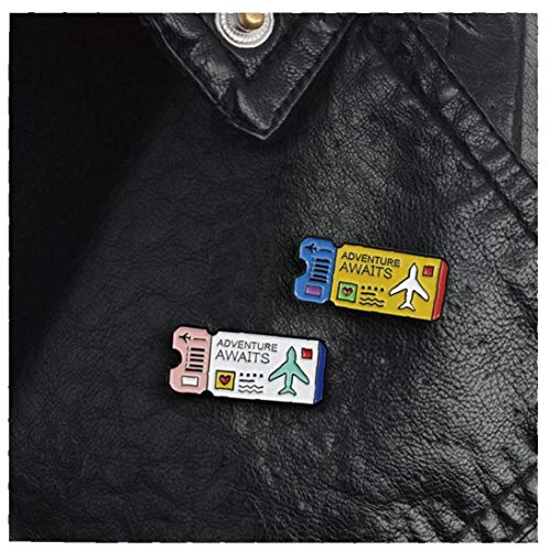 Pasaje aéreo Pin de la Solapa del Esmalte Lindo Broche de Placas Ropa Accesorios Mochila Regalos 2pcs / Set