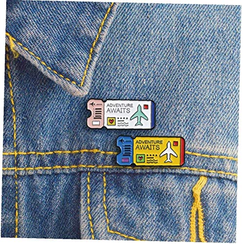 Pasaje aéreo Pin de la Solapa del Esmalte Lindo Broche de Placas Ropa Accesorios Mochila Regalos 2pcs / Set