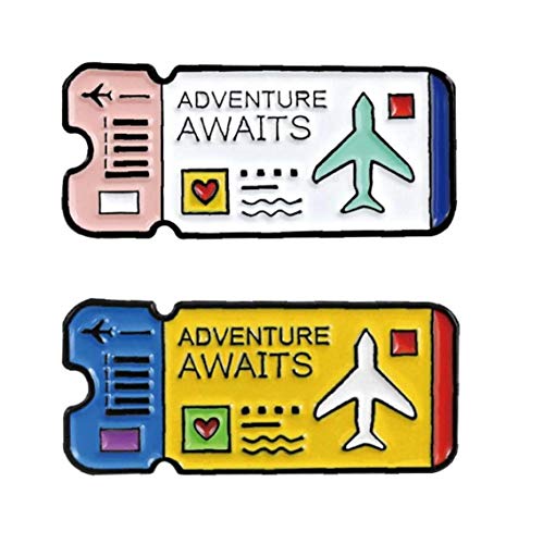 Pasaje aéreo Pin de la Solapa del Esmalte Lindo Broche de Placas Ropa Accesorios Mochila Regalos 2pcs / Set