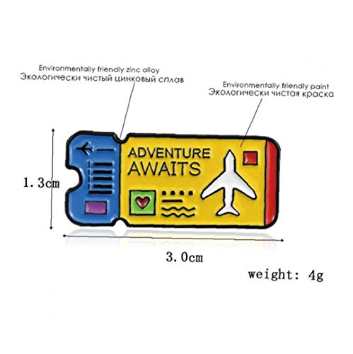 Pasaje aéreo Pin de la Solapa del Esmalte Lindo Broche de Placas Ropa Accesorios Mochila Regalos 2pcs / Set