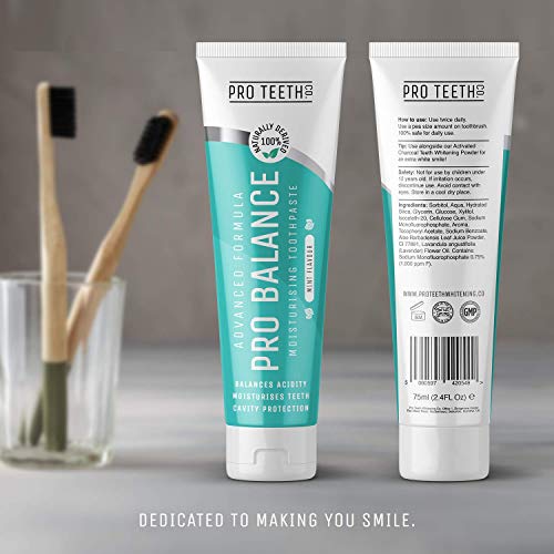 Pasta de Dientes de Fórmula Avanzada - Protección Contra la Carie, Equilibra la Acidez Oral, Hidrata los Dientes - Sabor a Menta - Boca antiseca - Hecho en el Reino Unido por Pro Teeth Whitening