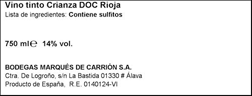 Pata Negra Crianza Vino Tinto D.O. Rioja - Pack de 3 Botellas x 750 ml