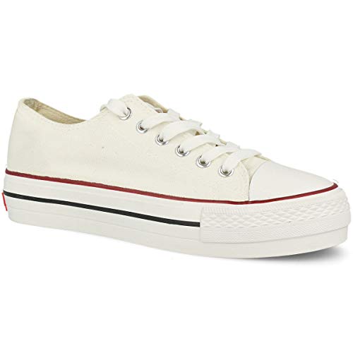 PAYMA - Zapatillas Botas de Lona para Mujer y Hombre. Bambas Playeras de Deporte Casual Caminar. Piso Doble y Sencillo. Negras Blancas Rojas