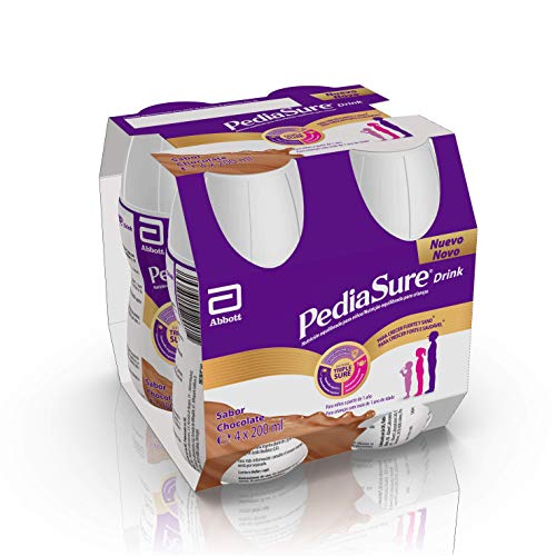 PediaSure drink – Batido para Niños, Sabor Chocolate, con Proteínas, Vitaminas y Minerales - Pack 4 botellas x 200ml