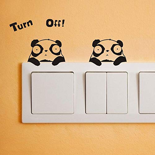 Pegatinas de pared Cute cartoon big eye panda switch sticker room wall glass decoration pegatinas gratis 18cm * 10cm