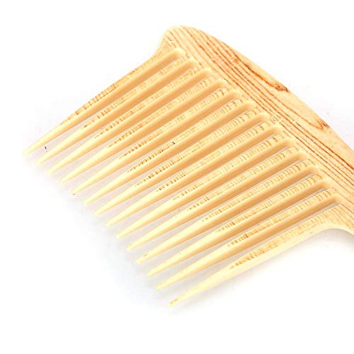 Peine del pelo para el pelo rizado Cepillo de madera de dientes anchos Peine de madera Cepillo del detangler del peine del pelo del diente ancho de madera para el pelo ondulado grueso grueso