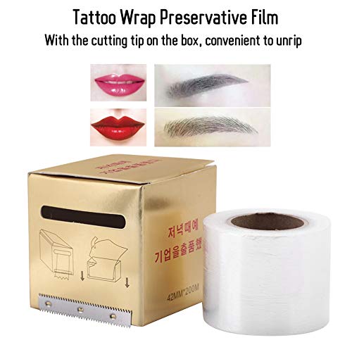 Película desechable para protección de tatuajes - Película elástica de cejas y labios, maquillaje de tatuaje Envoltura de plástico Película conservadora - para maquillaje de labios de cejas(A)