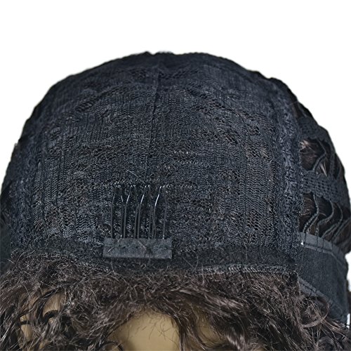 Pelucas cortas rizadas afro Kinky rizadas para mujer negra resistente al calor sintético pelo completo marrón claro pelucas